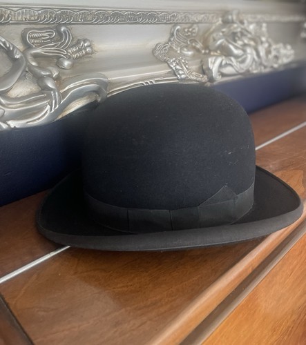 Vintage french black bowler - black,