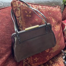 CLASSIC NINE WEST OLIVE GREEN SUEDETTE  FRAMED BAG ANIMAL PRINT LINING & POCKETS