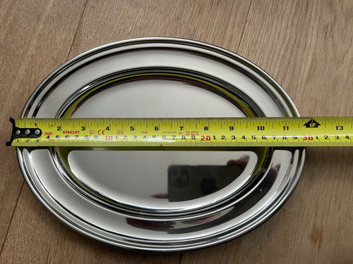 Oval platter stainless steel - platter,