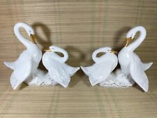 Vintage Ceramic Swan & Cygnet - Pair - Figurines / Ornaments - 20cm Tall