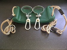GREEN GARDEN PLASTIC SWING SEAT+ 2 SWING HOOKS 'AROUND' 4 INCH BEAM - FREEPOST