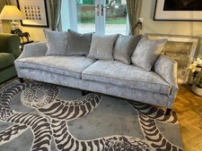Ex Showhome Fox Linton Demi Lune curve back sofa settee silver grey rrp £12,800
