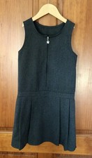 F&F Girl’s Grey Pleated School Uniform Zip Up Closure Dress Size 7-8 Years 