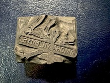 Antique / Vintage Carved /Engraved Wooden Printing Block/ Stamp Mohawk Boys