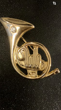 Vintage French Horn Brooch