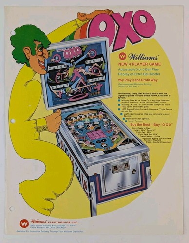 Williams oxo pinball machine - williams,