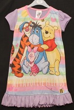 WINNIE THE POOH Girls Nightie /Lilac Nightdress /Nightshirt Sizes 2-6 Years