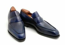 Mens handmade shoes - navy, blue