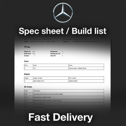 Mercedes full spec sheet - sheet, /