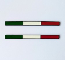 2 Italy Flag Black Strip Side