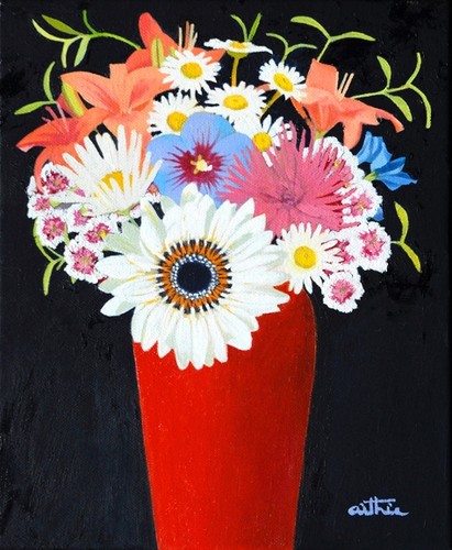 Vase flowers with - of,