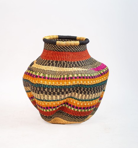 Patterned woven basket planter - basket,