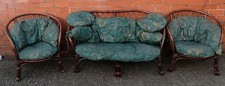 Genuine Vintage Cane 2 Piece Suite, 2 Chairs Small Conservatory 1980s Collection