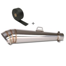Set Motorcycle exhaust muffler GP-S stainless steel + exhaust wrap Zaddox SA5