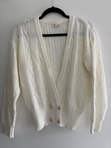 Vintage cream aran knitted - vintage,