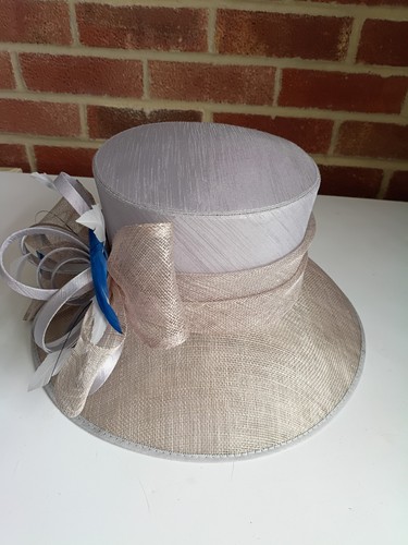Grey and silver occasion hat - silver,
