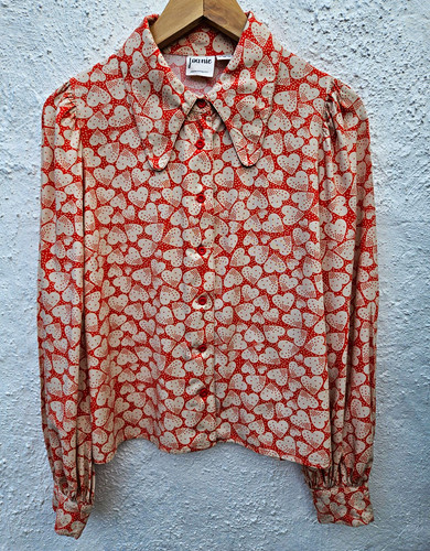 Joanie red heart print 70s - joanie,