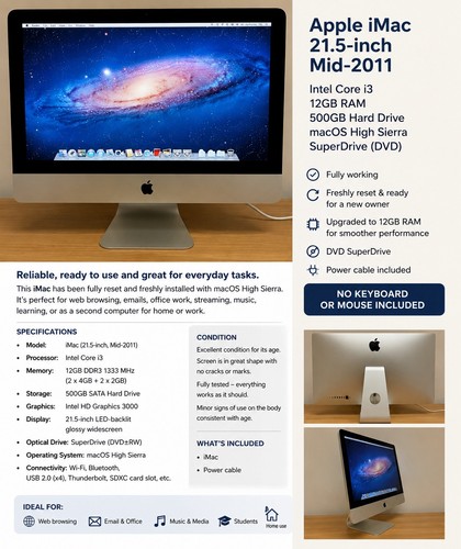 Apple imac mid 2011 - apple, 21.5”
