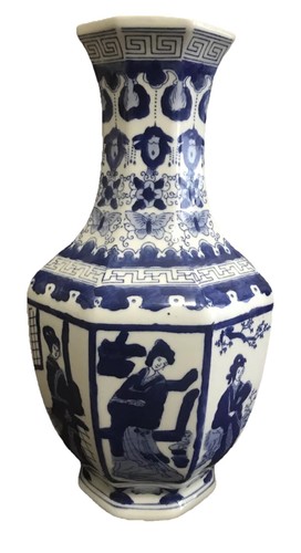 Japanese vase blue and white - japanese,