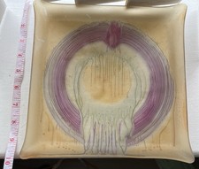 Unusual Plate Glass Hand Made Decorative Plate 10inch Vintage Unsigned