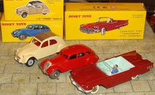 FORD THUNDERBIRD, CITROEN 2CV & PEUGEOT CAR  - DINKY TOYS REPRODUCTIONS - BOXED