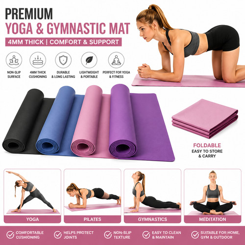 Yoga gymnastic mat foldable - gymnastic,