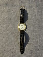 Vintage Ladies Accurist Watch With Genuine Leather Leopard Print Strap