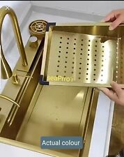 Kitchen Sink PREMIUM MODEL Nano Waterfall BRUSHED Gold 