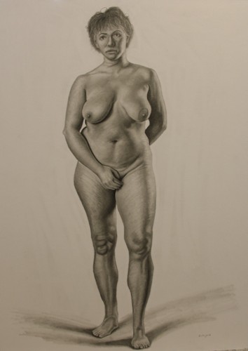 Original female nude standing - female,