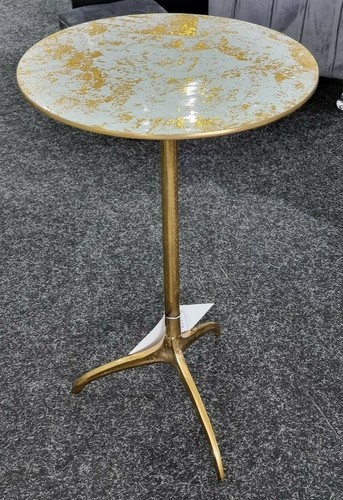 Large silver gold metal round - metal,