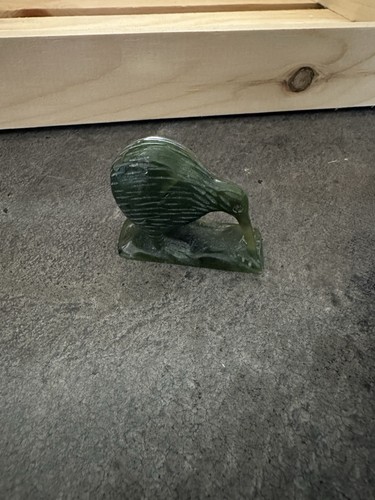 Carved nephrite jade kiwi bird - nephrite,