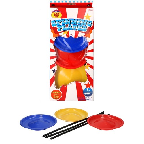 Spinning circus plates with - circus,