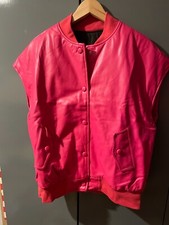 Women fuschia faux leather