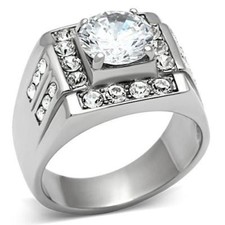 Mens signet ring cz 5 carat