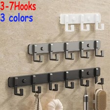 Aluminum 3 To 7 Hooks Key Coat Clothes Door Holder Rack Hook Wall Mounted Hanger