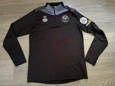 Brentford FC Umbro Pro Player Issue Mens Black 1/4 Zip Training Top Size Large