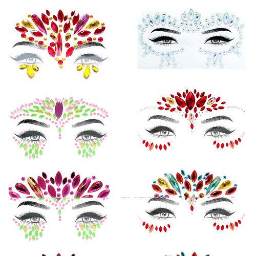Reusable face gems festival - face,