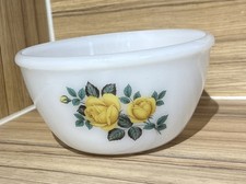 Vintage Phoenix Opalware Bowl 062 Made in England Yellow Rose approx 7" diameter