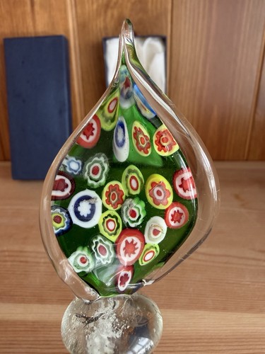 Millefiori art glass bottle - art,