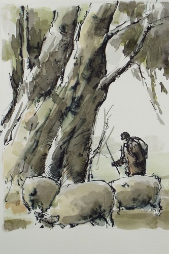 Original watercolour ink - watercolour,