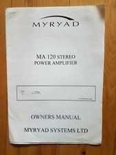 MYRYAD MA 120 STEREO POWER AMPLIFIER - ORIGINAL OWNER'S MANUAL & LITERATURE.