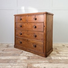 Victorian Pine Chest of Drawers | Antique Bedroom Drawers Farmhouse Style