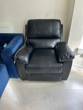 Leather Manual Recliner Chair BLACK