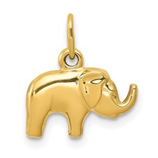 14k Yellow Gold Elephant Charm