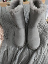 UGG Australia Classic Cuff Mini Women's Ankle Boots Size UK 4, Grey⁰