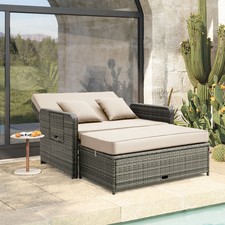 Wicker Loveseat Sofa w/