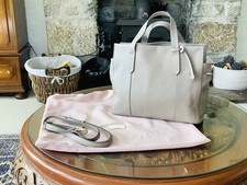 New Radley London Abbotsford Open Top Leather Grab Bag Mink/Gold Immaculate Cond