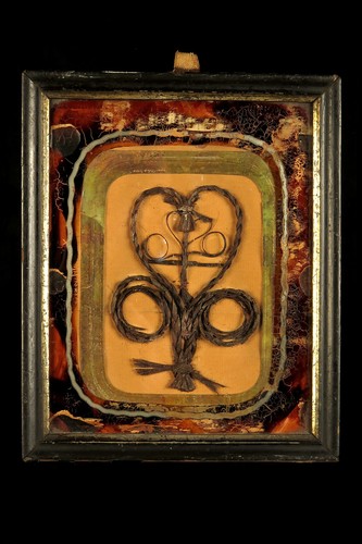 Antique hair frame - frame,, folk
