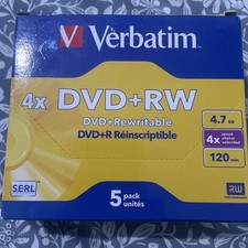 Verbatim 43229 DVD+RW Set 4.7GB, Matt Silver, 5-Pack