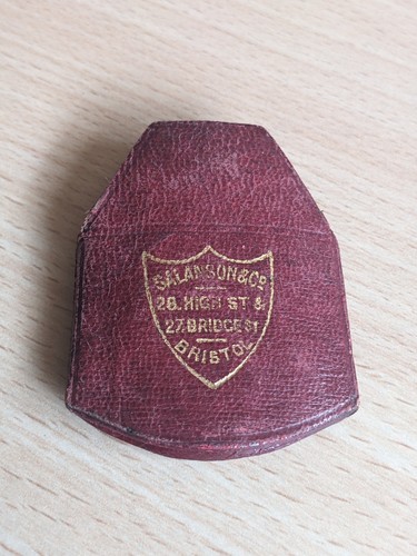 Antique red leather folding - red,